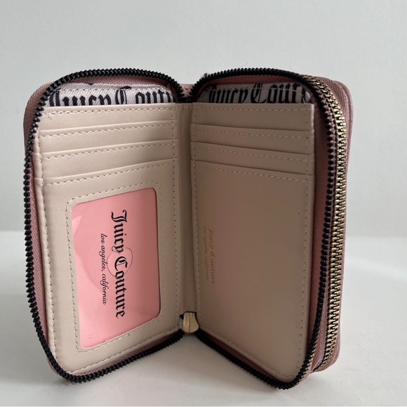NWT Juicy Couture Dusty Blush Pink Breaking The Rules Double Medium Zip Wallet - Picture 3 of 8